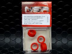 NSR 1/32　ｽﾛｯﾄｶｰﾊﾟｰﾂ　　5261◆RED GT3 "EVO"  SLICK REAR TYRES.   20MM X 10MM リヤタイヤ4本入り　　スロットイットなど他社に流用可能！★耐久性・グリップ共に良し！再入荷。 