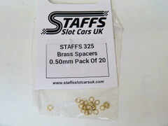 Staffs 製　1/32ｽﾛｯﾄｶ-ﾊﾟｰﾂ　STAFFS325★アクスル シャフトスペーサー 0.50ｍｍ  ｘ20個入り　新入荷・おすすめアイテム！　◆マシンセッティングの必需品！！