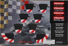 Carrera　コース拡張パーツ　　　20590◆1/30カーブ用 インサイドショルダー/Inside Shoulder / Border for 1/30 Curve  　３枚入り　エンドピース2個つき★コーナーの内側これでも安心。