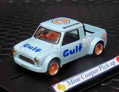 P.R.S.  1/32 ｽﾛｯﾄｶｰ   ◆ Mini Cooper Pick Up　”Gulf“  #30 　　レジン製 完成モデル　Made in Italy　◆コレクター必見！ P.R.S.のミニクーパー・ピックアップ。　お勧めです！