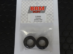 BRM 1/24 ｽﾛｯﾄｶｰﾊﾟｰﾂ 　BRMS-504Sp◆BRMのトランザムカー用（1/24）スポンジ レーシングタイヤ(x2).　 BRM Trans-Am Rear Sponge Tyres 27.5x14.5mm(2x) - Rear rubber tyres ★純正スポンジタイヤ！