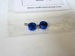 Staffs 製　1/32ｽﾛｯﾄｶ-ﾊﾟｰﾂ　STAFFS73 ★アクスル シャフトストッパー2個set　ブルー　Aluminium Axle Stoppers Blue　マシンセッティングに！◆新入荷！