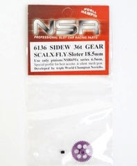 NSR　1/32　ｽﾛｯﾄｶｰﾊﾟｰﾂ　　6136◆スケレ/FLY用　18.5ｍｍサイドワインダー・スパギヤー/36T　　　スケレやFLYのモデルに！！◆高精度でバランス良し！　