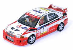 Scaleauto 1/32 ｽﾛｯﾄｶｰ　SC-6285R◆ Mitsubishi Evoⅴ #1/Tommy Makinen. Rally Cartalunya 1998.　”最強 R-Series”.　ロング缶・アングルワインダー　★マキネンの三菱ランエボ再入荷しました！　ご注文ください。