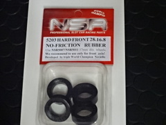 NSR　1/32　ｽﾛｯﾄｶｰﾊﾟｰﾂ　　5203◆ゼログリップ・フロントタイヤ　Zero grip front Tyres 　27 x 8  トラック専用！　ﾌﾛﾝﾄﾀｲﾔ/4本入り　トラック専用のフロント・ゼログリッ