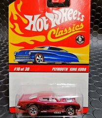 ﾎｯﾄｳｨｰﾙ　1/64　ﾀﾞｲｷｬｽﾄﾓﾃﾞﾙ　 ｸﾗｼｯｸｼﾘｰｽﾞ★ PLYMOUTH KING CUDA　プリマス・キングクーダ　--Red--　ゴーストフレームス！