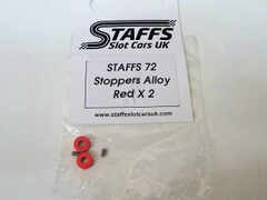 Staffs 製　1/32ｽﾛｯﾄｶ-ﾊﾟｰﾂ　STAFFS72 ★アクスル シャフトストッパー2個set　レッド　Aluminium Axle Stoppers -Red-　マシンセッティングに！◆新入荷！