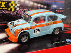 SCX　1/32ｽﾛｯﾄｶｰ　　◆FIAT 600 ABARTH 　#129　"GULF"　人気の「ガルフ」　インライン･ライト点灯　絶版希少モデル　★このチャンスお見逃しなく