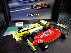 Slot Racing Company　1/32　ｽﾛｯﾄｶｰ　　SRC900104◆French GP 1979 TWIN-CARS set.　Ferrari 312 T4  #12/Gilles Villeneuve & #16/René Arnoux Renault RS10　 at the French Grand Prix in 1979　F1史上に残る名勝負を再現！　豪華な木製コレクタ