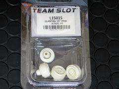 Team-Slot 1/32　ｽﾛｯﾄｶｰﾊﾟｰﾂ　L15015◆Team Slot plastic ”Ronal R8 style” pro wheels 　15x8.5 (4個入り）　チースロの純正プラホイル◆補修に流用に。