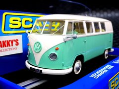 Scalextric 1/32 ｽﾛｯﾄｶｰ　　C3760◆Volkswagen Camper Van Volkswagen Campervan 　（teal-Green/white)　ﾊｲﾃﾞｨﾃｰﾙﾓﾃﾞﾙ　　入荷しました！★VW-BUS コレクション！