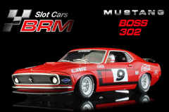 BRM 1/24 ｽﾛｯﾄｶｰ 　BRM195◆ Mustang Boss 302. #9 Allan Moffat.　TransAm 1970 .　#9/アラン・モファットのマスタング！　トランザム/ラグナセカ！　★まもなく入荷します！