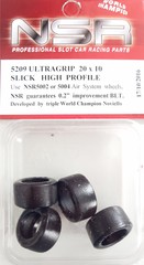 NSR　1/32　ｽﾛｯﾄｶｰﾊﾟｰﾂ　　5209◆ウルトラグリップタイヤ　20x10　ハイプロフィール　リヤタイヤ4本入り　ｽﾛｯﾄｲｯﾄ・ﾎｲﾙに装着可★他社に流用可能・激的グリップ！ 