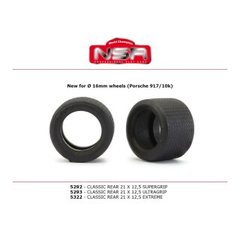 NSR　1/32　ｽﾛｯﾄｶｰﾊﾟｰﾂ　　5293◆ウルトラグリップタイヤ　ポルシェ917/10の純正サイズ 　21x12.5mm/4本入り　　ｽﾛｯﾄｲｯﾄのﾎｲﾙにも装着可！★ウルトラグリップ！ 