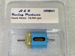 H&R Racing 　1/32　ｽﾛｯﾄｶｰﾊﾟｰﾂ　HRMH1 ◆ Hawk Motor 18,000 RPM 12V w/ 2mm Double Shaft　　鮮やかなブルー缶が目印！◆H&Rモーター！！