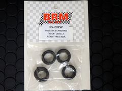Revoslot　1/32 ｽﾛｯﾄｶｰﾊﾟｰﾂ 　RS202ｗ◆コルベット、バイパー、スープラ、F40、ポルシェGT1、GT2、CLK、F1-GTR用　”ワイドタイプ”　スタンダードスリックタイヤ 19 x 11.5mm/shore 30  (Non-Air/リヤ4本入り).　　レボスロットのスープラやバイパーにはコレ！★純正スリックタイヤ！