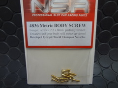 NSR　1/32　ｽﾛｯﾄｶｰﾊﾟｰﾂ　　4836◆ボディーマウント用　　段付きビス　ロング/2.2mmx8mm　10本入　ガタツケに最適！★他社流用可能！