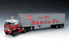 DieCast Promortion　1/64 ﾀﾞｲｷｬｽﾄﾓﾃﾞﾙ　　◆ International Transtar w/Vintage Dry Goods Trailer "Santa Fe Piggy Back"　　おすすめ ｵｰﾙﾀﾞｲｷｬｽﾄ製★クラシック・トラクタートレーラー！　　