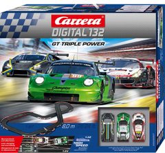Carrera　digital132 ｺｰｽｾｯﾄ　　20030007◆GT TRIPLE POWER set　 "GTトリプルパワー" set       人気のGTマシンが３台入りフルセット　全長8ｍ　超豪華セット★ご自宅が豪華サーキットに！ 