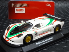 NSR　1/32　ｽﾛｯﾄｶｰ 　　0054-AW◆ Mosler MT900R NSR Racing Team Evo5 - S.Noviello No.64 signature version in Italian national colours.　　　最新EVO5シャシー採用　ﾄﾗｲｱﾝｸﾞﾗｰﾏｳﾝﾄ+ｱﾝｸﾞﾙﾜｲﾝﾀﾞｰ◆最新モスラー入荷完了。