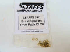 Staffs 製　1/32ｽﾛｯﾄｶ-ﾊﾟｰﾂ　STAFFS326★アクスル シャフトスペーサー 1.00ｍｍ  ｘ20個入り　新入荷・おすすめアイテム！　◆マシンセッティングの必需品！！