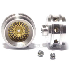 PCS製　1/32　ｽﾛｯﾄｶｰﾊﾟｰﾂ　PCS3215-1308s ◆BBS Air Hub アルミホイル　 1/32 Scale 15" Alloy Wheels 　リム径15.8 x8.5mm/インチシャフト用　2個入り　各社モデルに流用可能！　★ハイセンスなBBSタイプのアルミホイルです。再入荷しました　