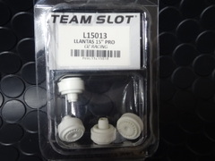 Team-Slot 1/32　ｽﾛｯﾄｶｰﾊﾟｰﾂ　L15013◆Team Slot plastic ”OZ Racing” pro wheels 　15x8.5 (4個入り）　チースロの純正プラホイル◆補修に流用に。