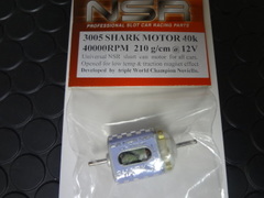 NSR　1/32　ｽﾛｯﾄｶｰﾊﾟｰﾂ　　3005◆シャーク 　モーター　40000rpm/210g　ショートカン　　　　これは強烈ですよ！★豪快な加速性能！