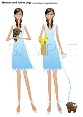 No.126　人　女と犬　【AI】