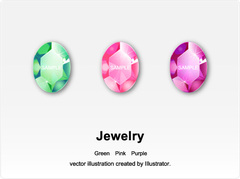 No.258　宝石（ジュエリー) グリーン　ピンク　パープル 【AI】