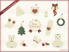 No1085　ナチュラルなクリスマスのイラスト　【AI】 