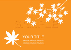 No.744　紅葉のイラスト　オレンジ　【AI】