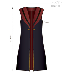 ロングジレ　女性Ｍサイズ【ダウンロード型紙】