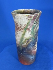 ♥長春 天山 　窯変灰被花入　銘【鶴寿】　花瓶　花器　花入れ ♥長春 天山 窯変灰被花入 銘【鶴寿】 花瓶 花器 花入れ