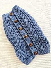 イギリスゴム編みのセーター「ブルー」