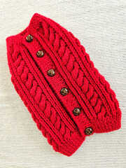 イギリスゴム編みのセーター「赤」