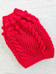 丸ヨークアランセーター「赤」