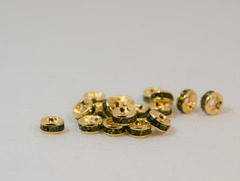 6×3　平型ロンデル(ゴールド)　オリーブ
