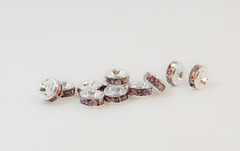 6×3　平型ロンデル(シルバー)　ライトアメシスト