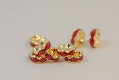 8×3.8　波型ロンデル(ゴールド)　レッド