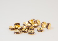 6×3　平型ロンデル(ゴールド)　ライトアメシスト