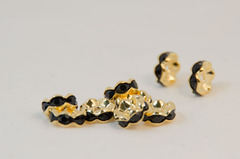 8×3.8　波型ロンデル(ゴールド)　ブラック