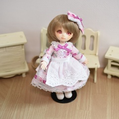 ⚠️在庫なし受注【オビツ11服】Xmasドレス レッド×ゴールド カラードレス レンタル 7号-11号 Aライン 赤 7317 OR769