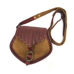 中世 レザー製 バイキング キャンパス ショルダーバッグ ブラウン コスプレ 小道具 小物入れ