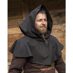 中世ヨーロッパ衣装 ベーシックフード 黒 各種サイズ ブラック コスプレ 仮装 頭 装備