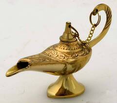 真鍮製 5インチ 飾られたアラジンランプ