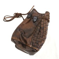 中世 レザー製 バイキング コインポーチ ブラウン コスプレ 小道具 小物入れ ファンタジー 西洋 衣装 撮影