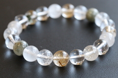 高透明　マニハール産水晶原石　103g 高品質/ルチル入り/クローライト/透明/光沢・照り】インド