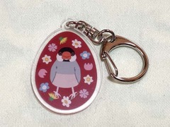 ゆ*い様 ハンドメイド刺繍キーホルダー　白文鳥と茶トラさん フルーツと白文鳥刺繍ブローチ【受注製作】 | iichi 日々の