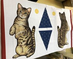 布「猫のパターン2」